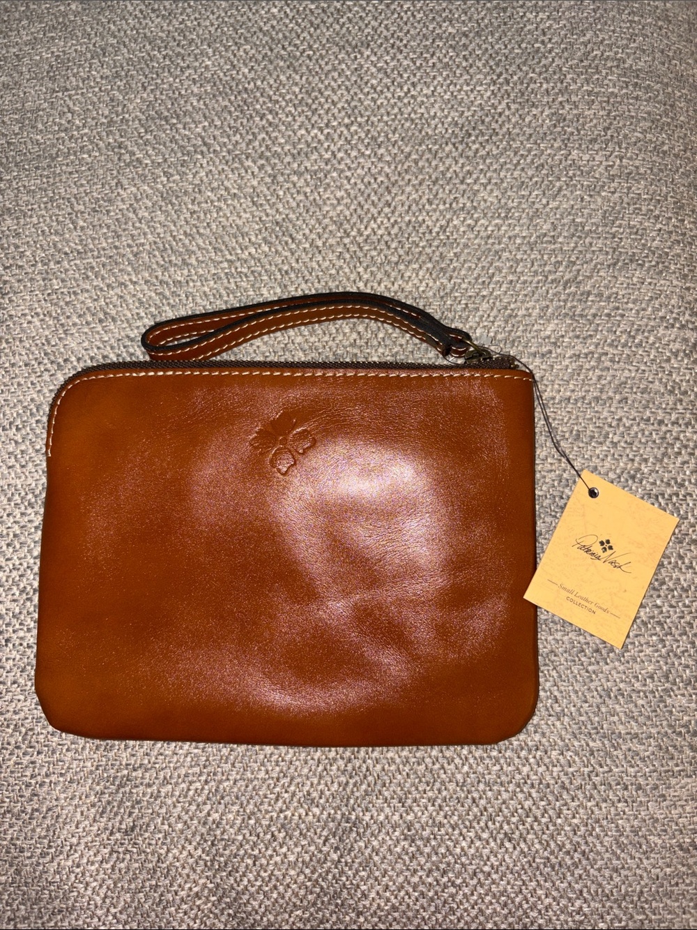 Patricia Nash Cognac Leather Wristlet Clutch